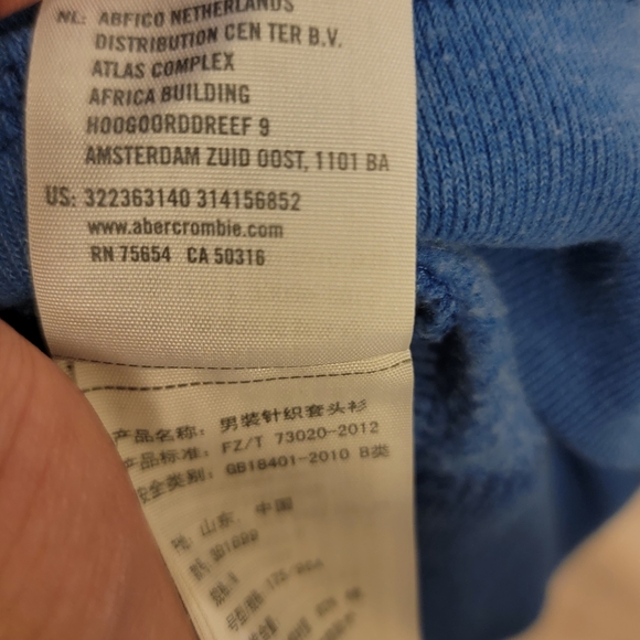 Hollister Men’s Blue Spell Out Hoodie Size M – Vintage Wash Fleece Pullover - Picture 3 of 4